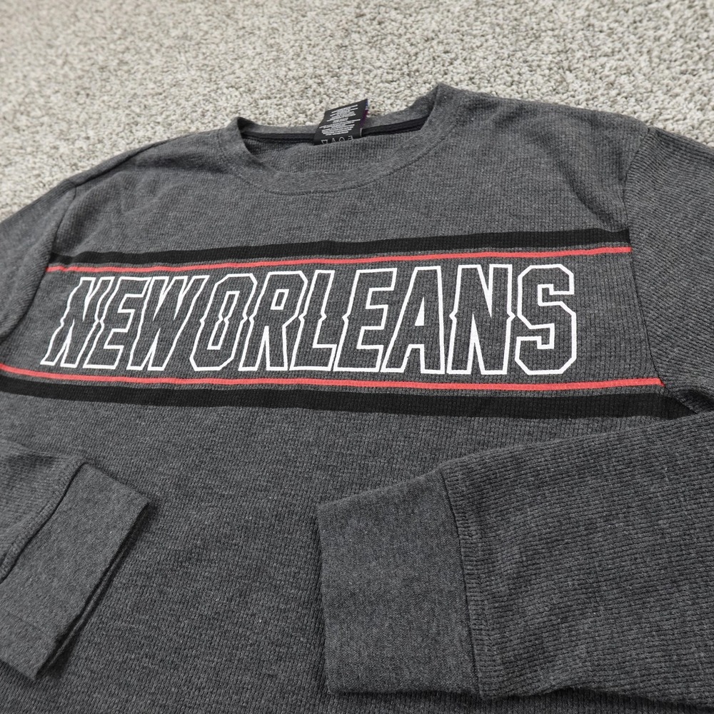 New‎ Orleans Pelicans Shirt Mens M Gray Long Sleeve Waffle Knit NBA Basketball